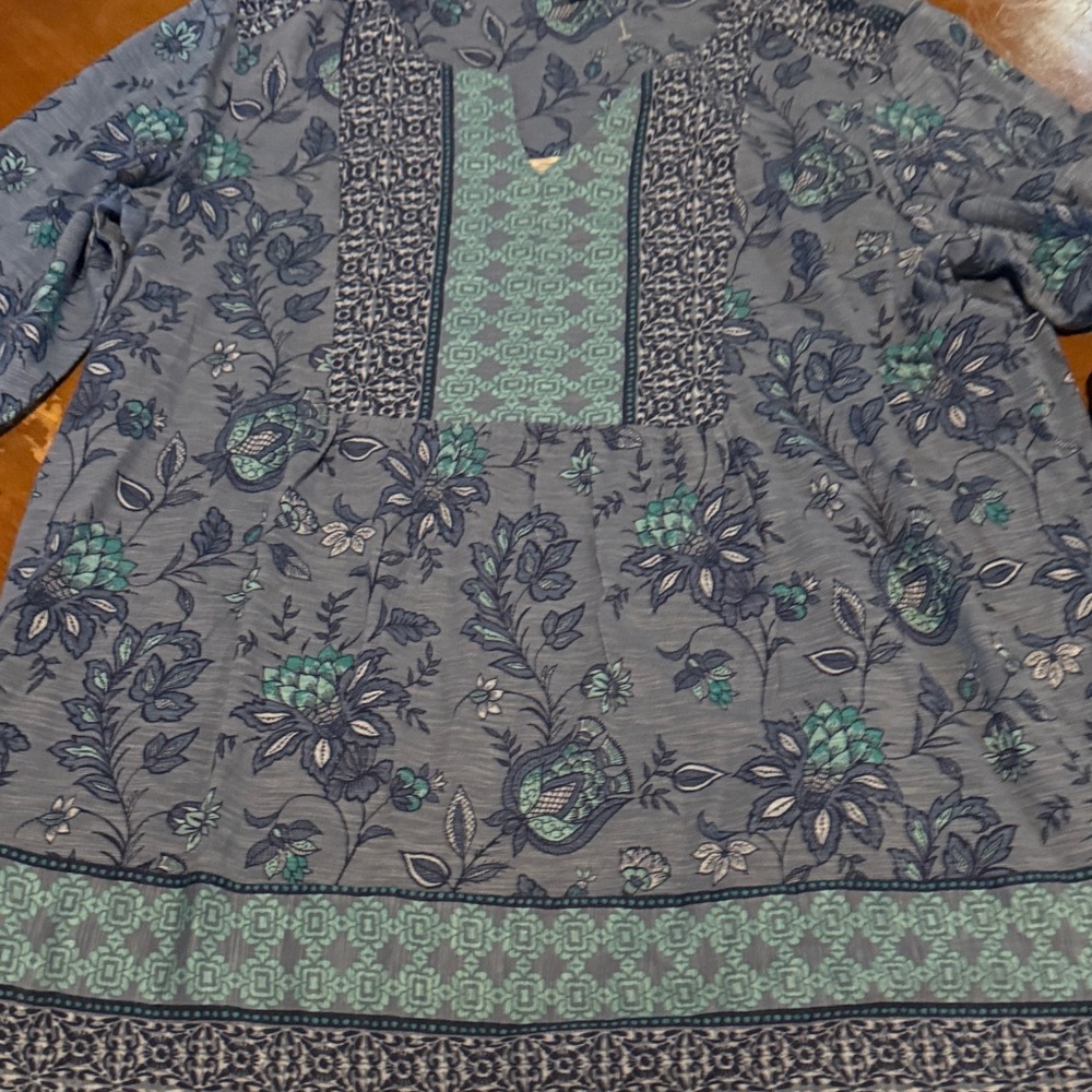 Coldwater Creek Blue and Green Floral Top - Picture 10 of 16